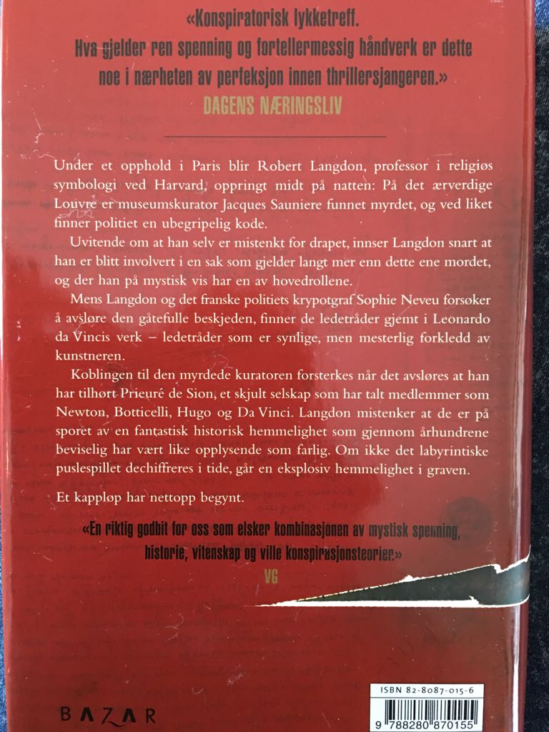 Da Vinci Koden - Dan Brown (Bazar - Hardcover) book collectible [Barcode 9788280870155] - Main Image 2