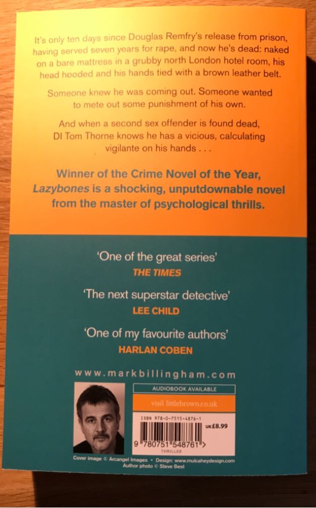 Lazybones - Mark Billingham (Sphere - Paperback) book collectible [Barcode 9780751548761] - Main Image 2