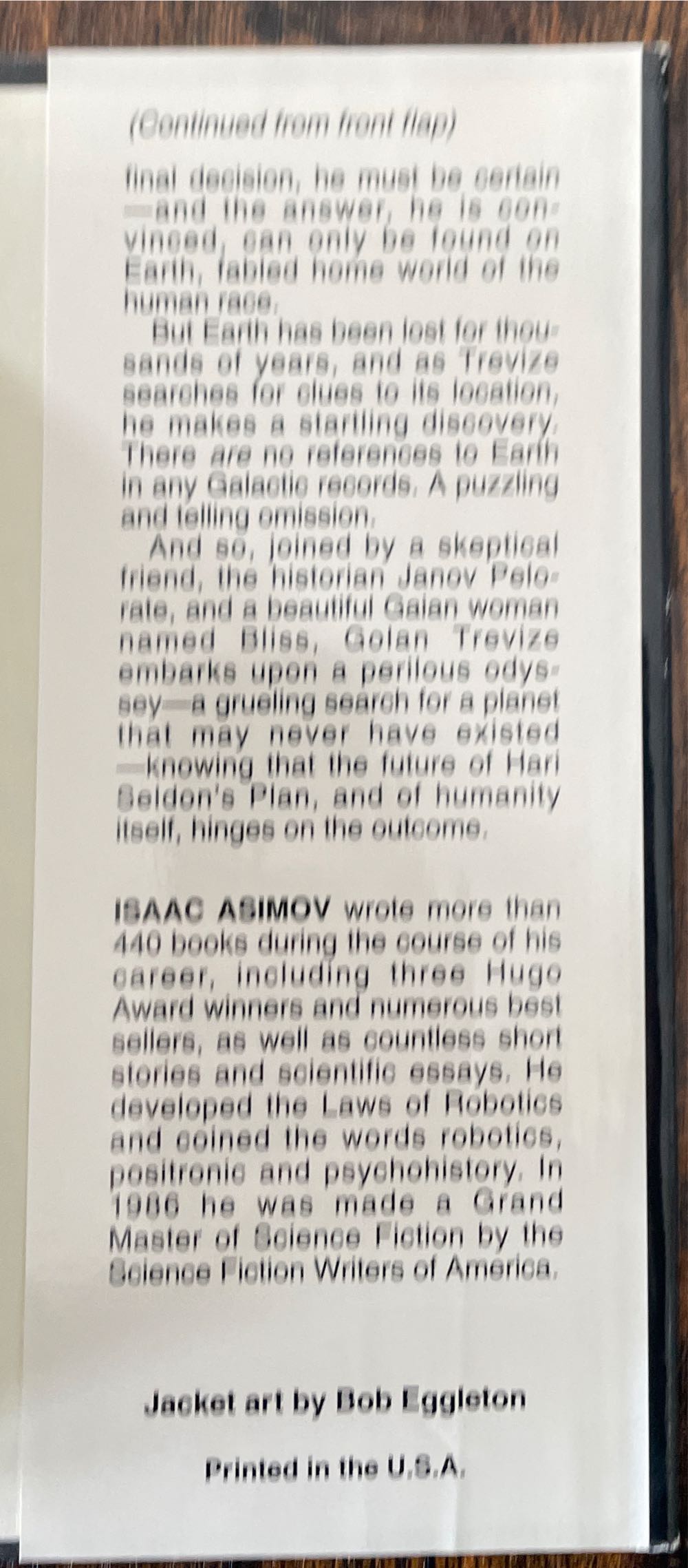 Foundation and Earth (7) - Isaac Asimov (Doubleday - Hardcover) book collectible [Barcode 9780385233125] - Main Image 4