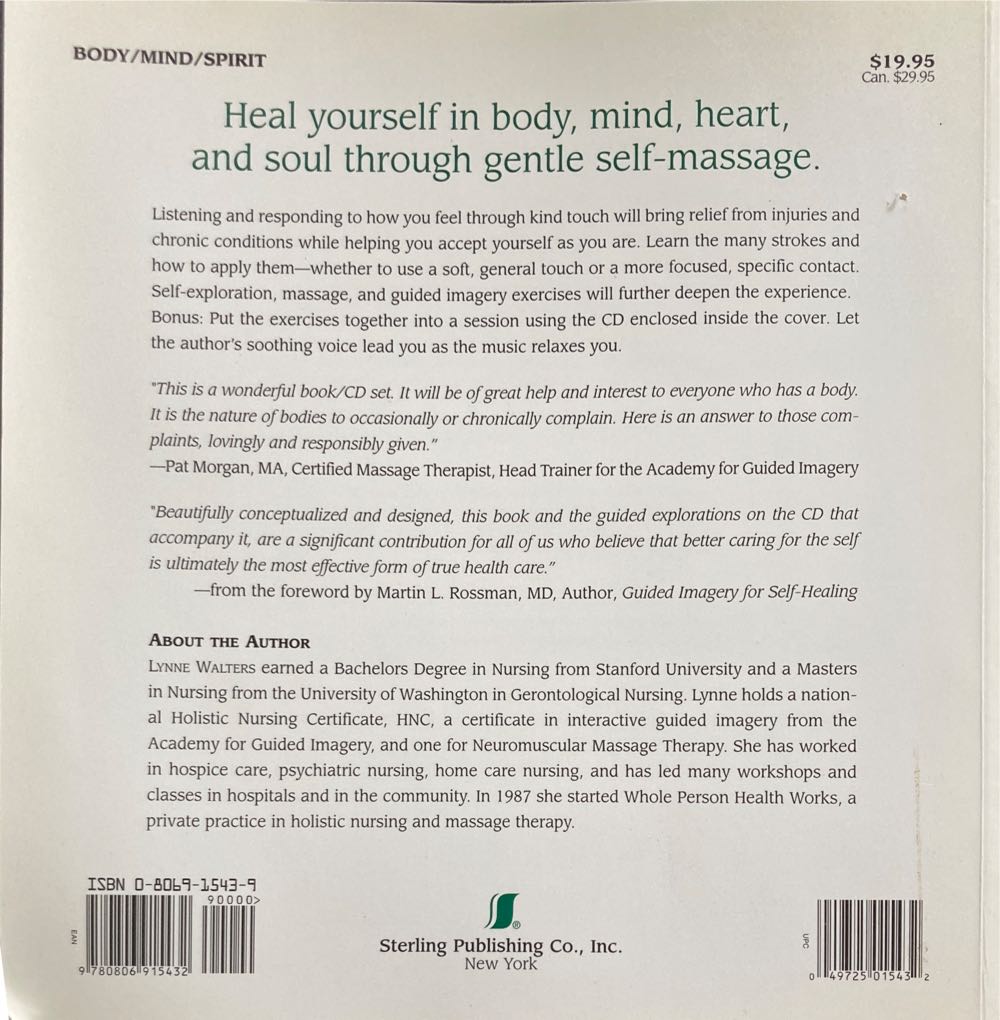 KindTouch Massage: Self-Massage For Health And Well-Being w/cd - Walters, Lynne (Sterling Publishing Co., Inc. - Paperback) book collectible [Barcode 9780806915432] - Main Image 2