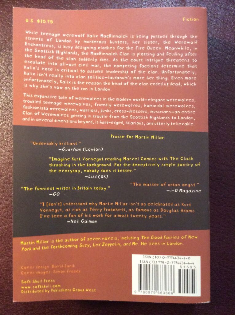 Lonely Werewolf Girl - Martin Millar (Soft Skull Pr - Paperback) book collectible [Barcode 9780979663666] - Main Image 2