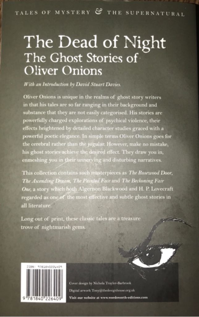 The Dead Of The Night - Onions, Oliver (Wordsworth Editions - Paperback) book collectible - Main Image 2