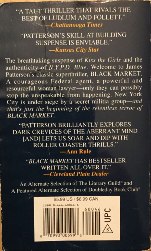 Black Market - James Patterson (Warner Books - Hardcover) book collectible [Barcode 9780739409404] - Main Image 2