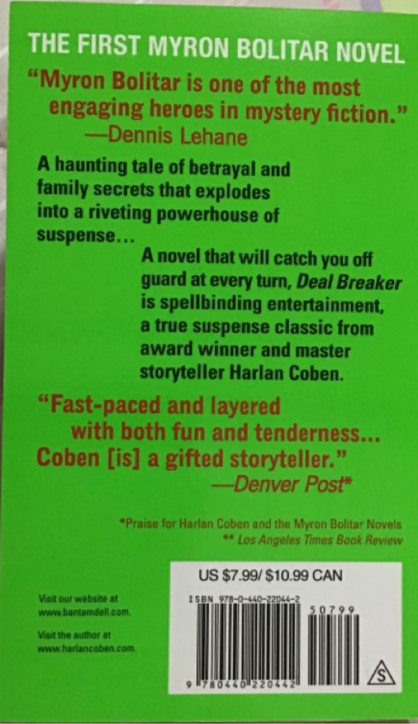 Deal Breaker - Harlan Coben (Dell Publishing - Paperback) book collectible [Barcode 9780440220442] - Main Image 2