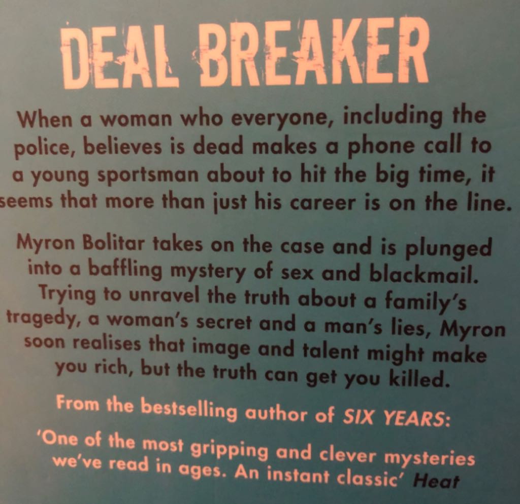 Deal Breaker - Harlan Coben book collectible [Barcode 9781407203522] - Main Image 2