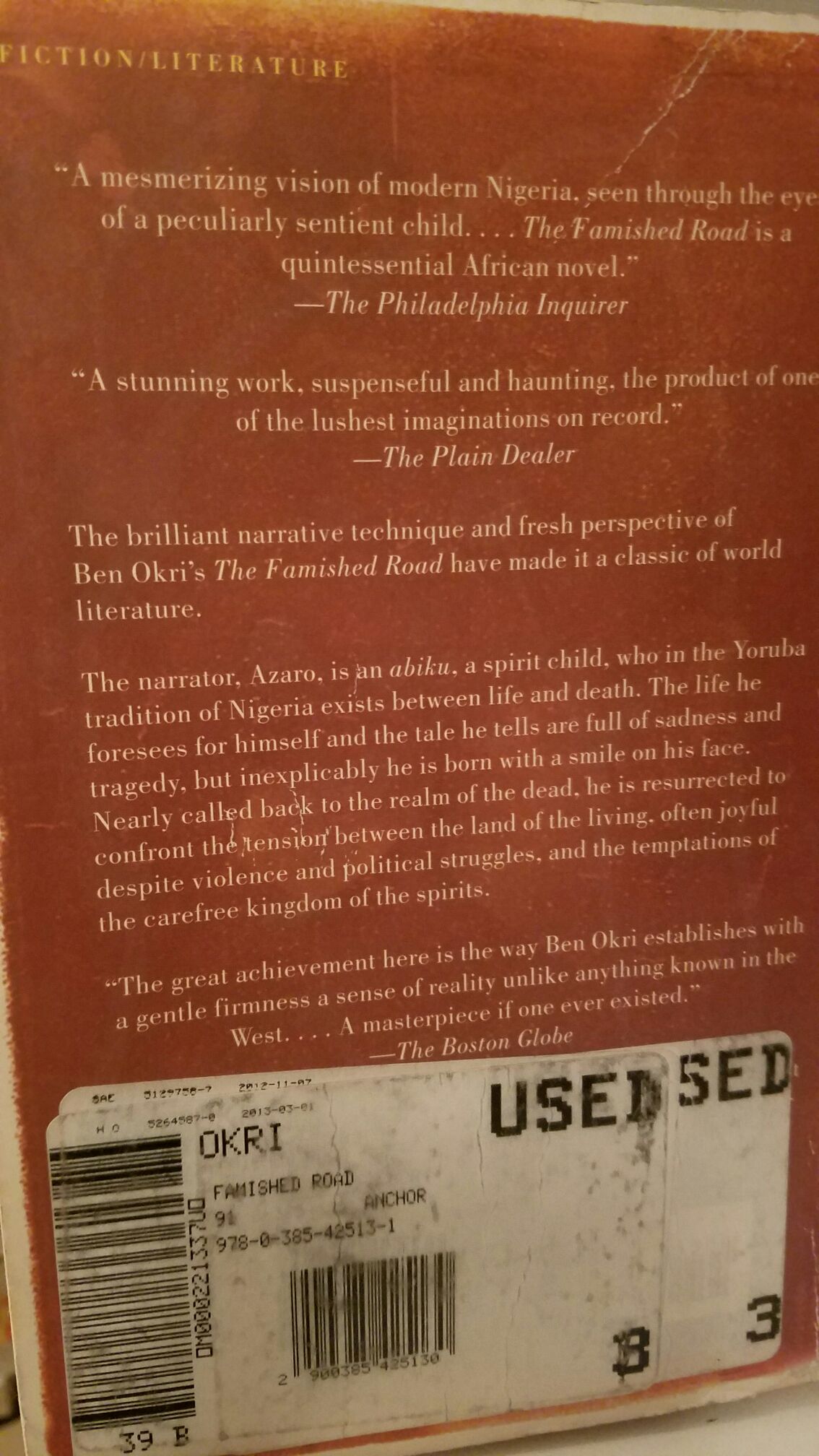 The Famished Road - Ben Okri (Vintage - Kindle) book collectible [Barcode 9780099535126] - Main Image 2