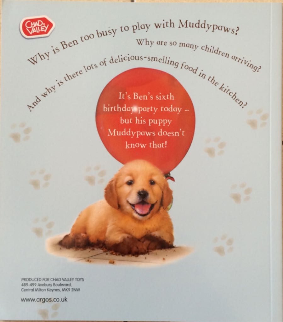 Muddypaws and the Birthday Party  - Chancellor, Deborah (Chad Valley - Paperback) book collectible [Barcode 9781445475288] - Main Image 2