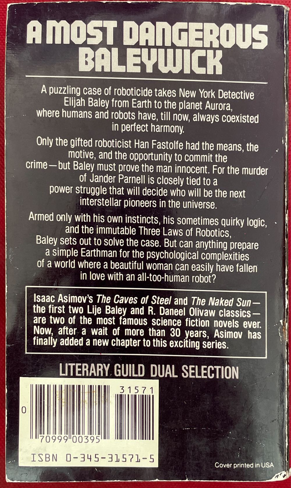 Robots & Foundation 04 - The Robots of Dawn - Isaac Asimov (Del Rey - Paperback) book collectible [Barcode 9780345315717] - Main Image 2