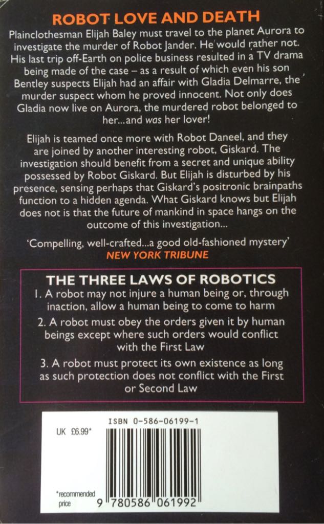 Robot Series 6: The Robots of Dawn - Isaac Asimov (Panther Science Fiction - Paperback) book collectible [Barcode 9780586061992] - Main Image 2