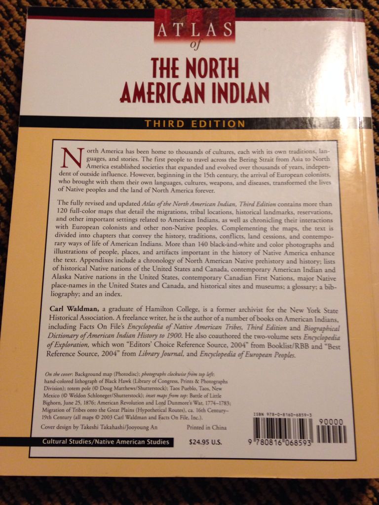 Atlas of the North American Indian - Carl Waldman book collectible [Barcode 9780816068593] - Main Image 2