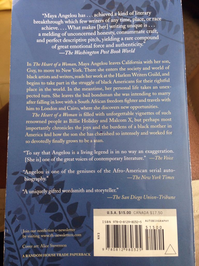 The Heart of a Woman - Maya Angelou (Random House of Canada - Paperback) book collectible [Barcode 9780812980325] - Main Image 2