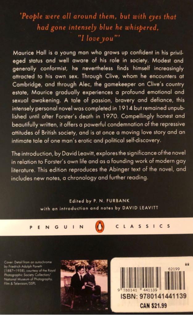 Maurice - E.M. Forster (Penguin Classics - Paperback) book collectible [Barcode 9780141441139] - Main Image 2