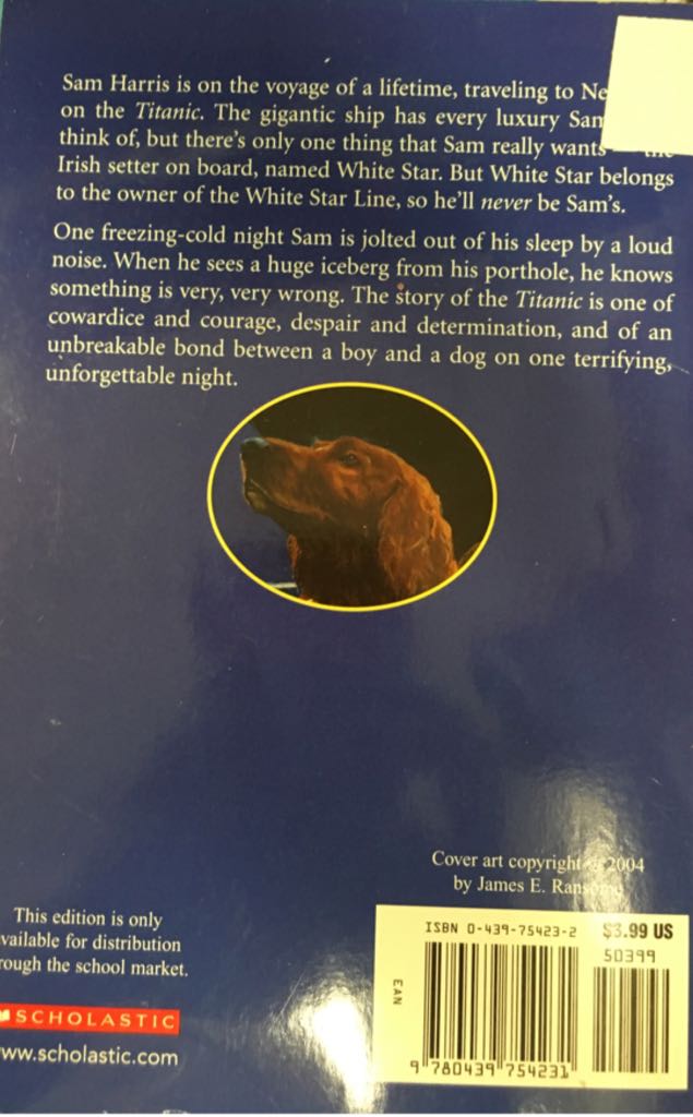 White Star: A Dog on the Titanic - Marty Crisp (Scholastic - Paperback) book collectible [Barcode 9780439754231] - Main Image 2