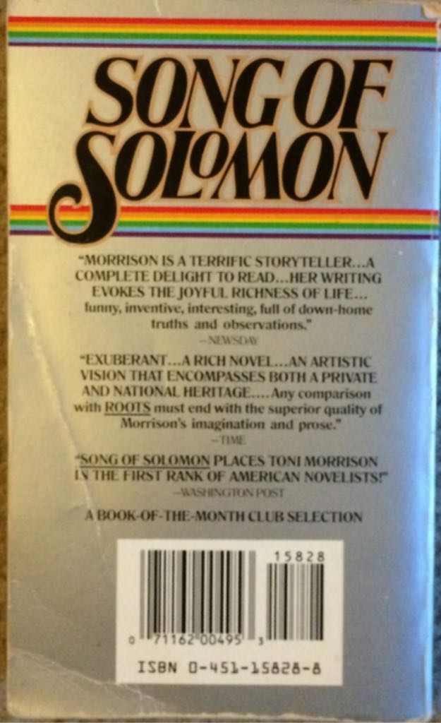 Song of Solomon - Toni Morrison (Signet - Paperback) book collectible [Barcode 9780451158284] - Main Image 2