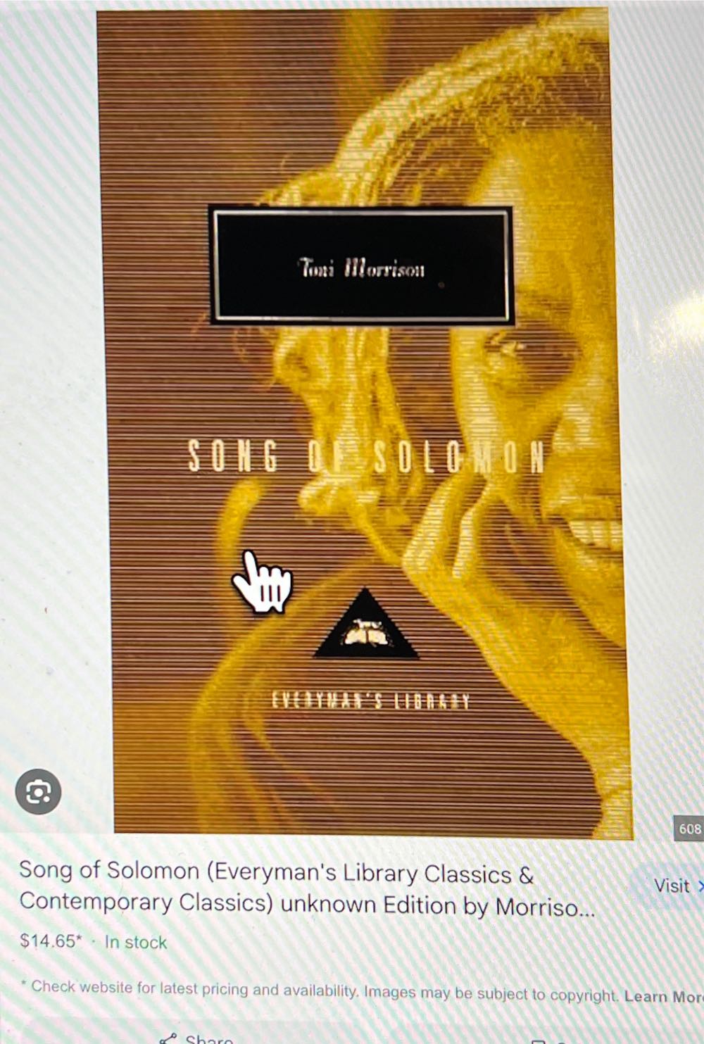 Song of Solomon - Toni Morrison (Everyman’s Library - Hardcover) book collectible [Barcode 9780679445043] - Main Image 2