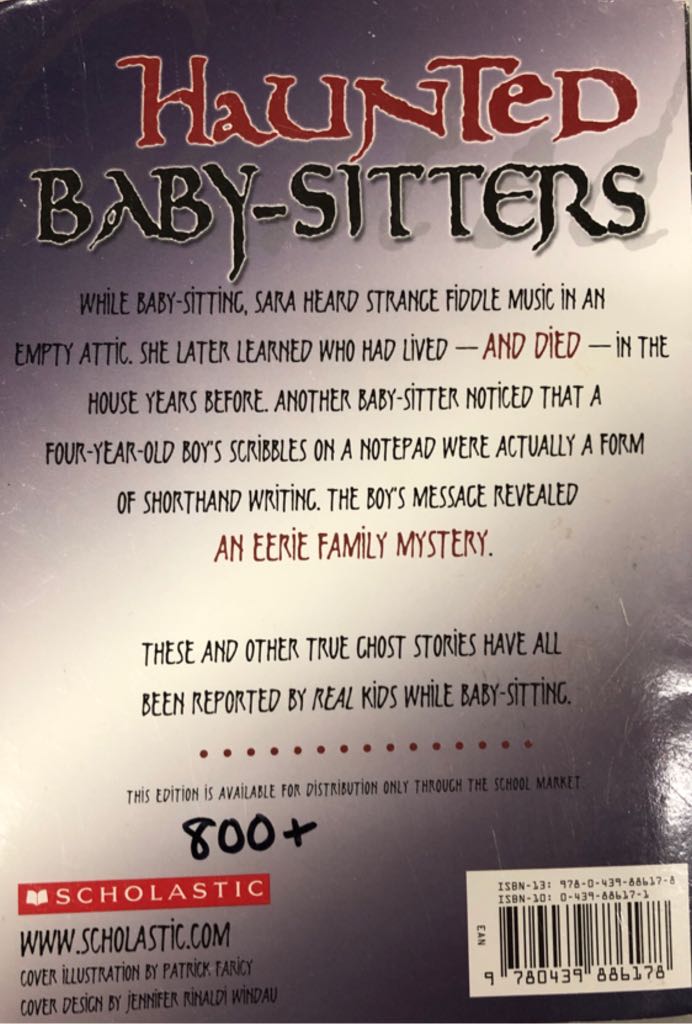 Haunted Baby-Sitters-True Ghost Stories - Allan Zullo (Scholastic - Paperback) book collectible [Barcode 9780439886178] - Main Image 2