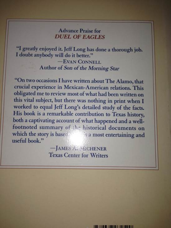 Duel of Eagles: The Mexican and US Fight for The Alamo - Jeff Long (William Morrow And Company, Inc - Hardcover) book collectible [Barcode 9780688072520] - Main Image 2