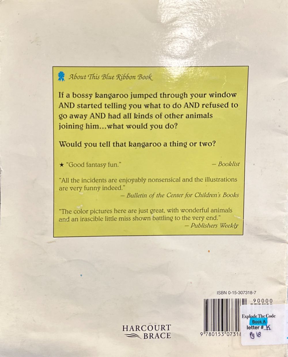 What Do You Do With a Kangaroo? - Mercer Mayer book collectible [Barcode 9780153073182] - Main Image 3