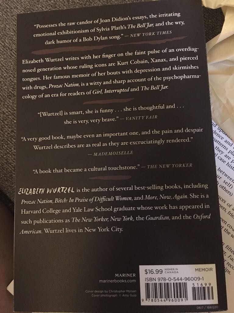 Prozac Nation - Elizabeth Wurtzel (Mariner Books - Paperback) book collectible [Barcode 9780544960091] - Main Image 2