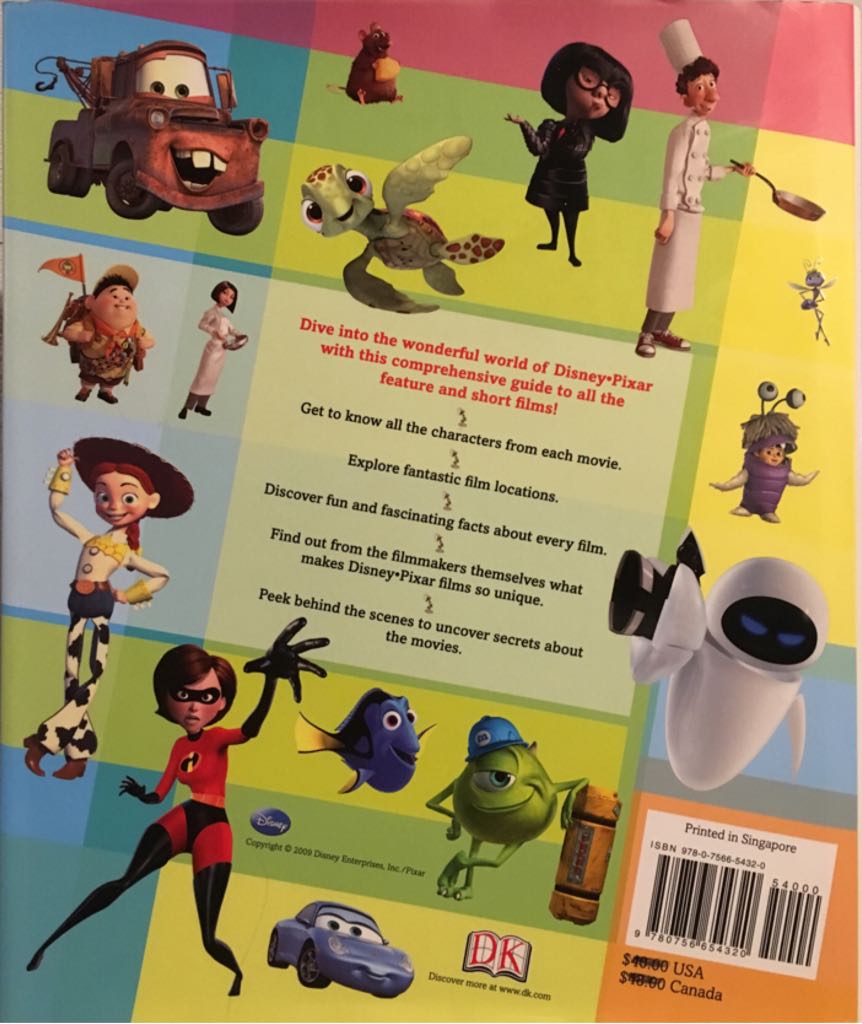 Disney Pixarpedia A Complete Guide - Victoria Taylor (A DK Publishing Book - Hardcover) book collectible [Barcode 9780756654320] - Main Image 2