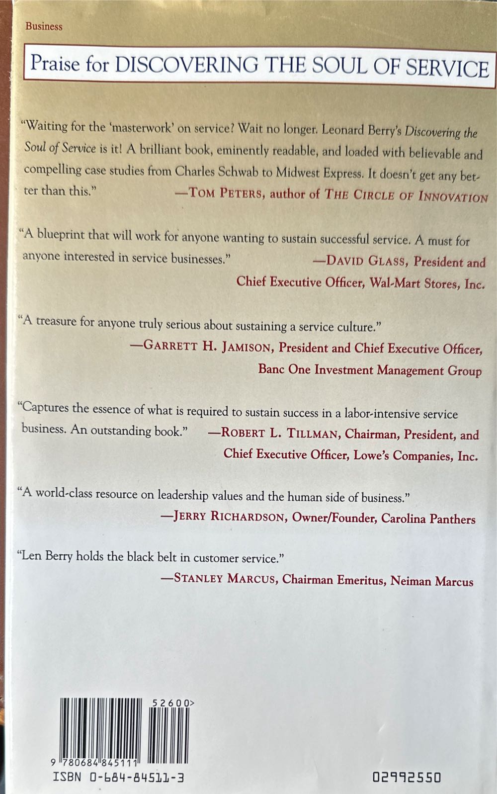 The 100 Best Business Books of All Time - Leonard L. Berry (Portfolio - Hardcover) book collectible [Barcode 9780684845111] - Main Image 3