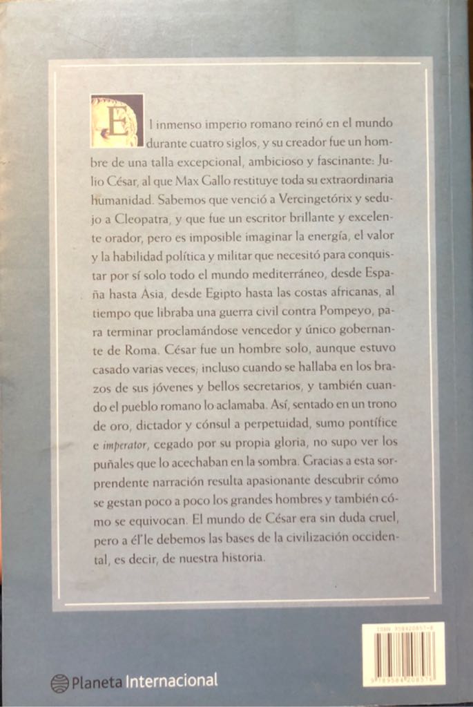 César Imperator - Max Gallo (Planeta Internacional - Paperback) book collectible [Barcode 9789584208576] - Main Image 2