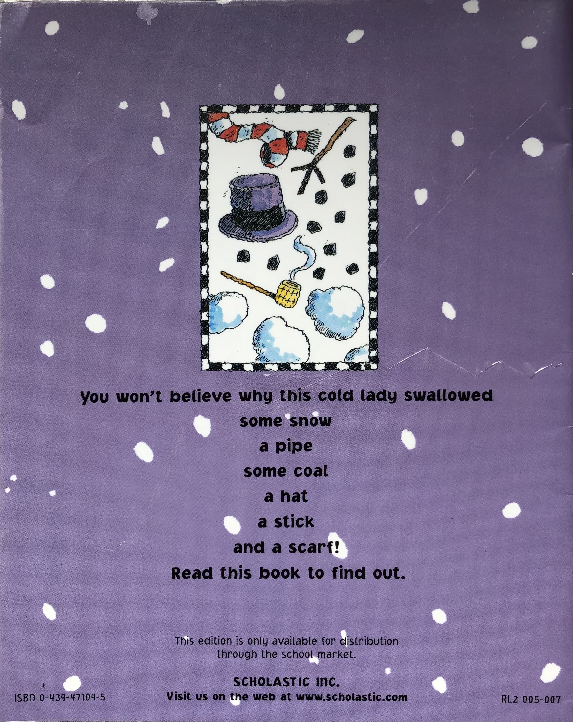 There Was a Cold Lady Who Swallowed Some Snow! - Lucille Colandro (Scholastic Inc. - Paperback) book collectible - Main Image 2