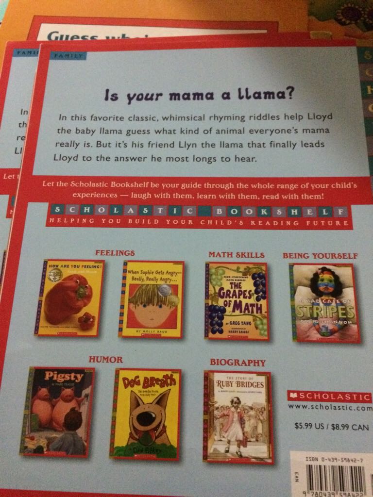 Is Your Mama a Llama? - Deborah Guarino (Scholastic Paperbacks) book collectible [Barcode 9780439598422] - Main Image 2