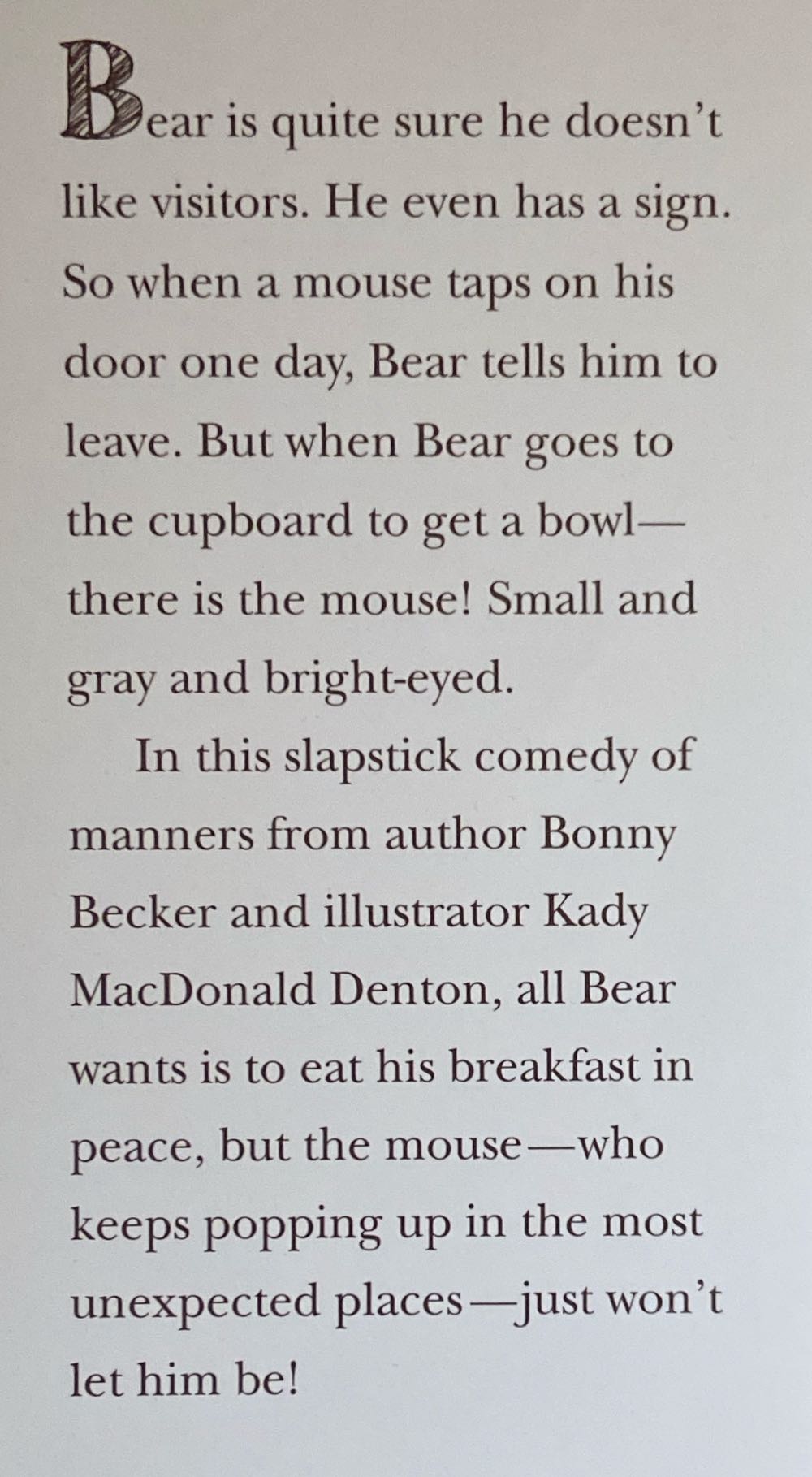 A Visitor for Bear - Bonny Becker (Candlewick Press - Hardcover) book collectible [Barcode 9780763628079] - Main Image 2