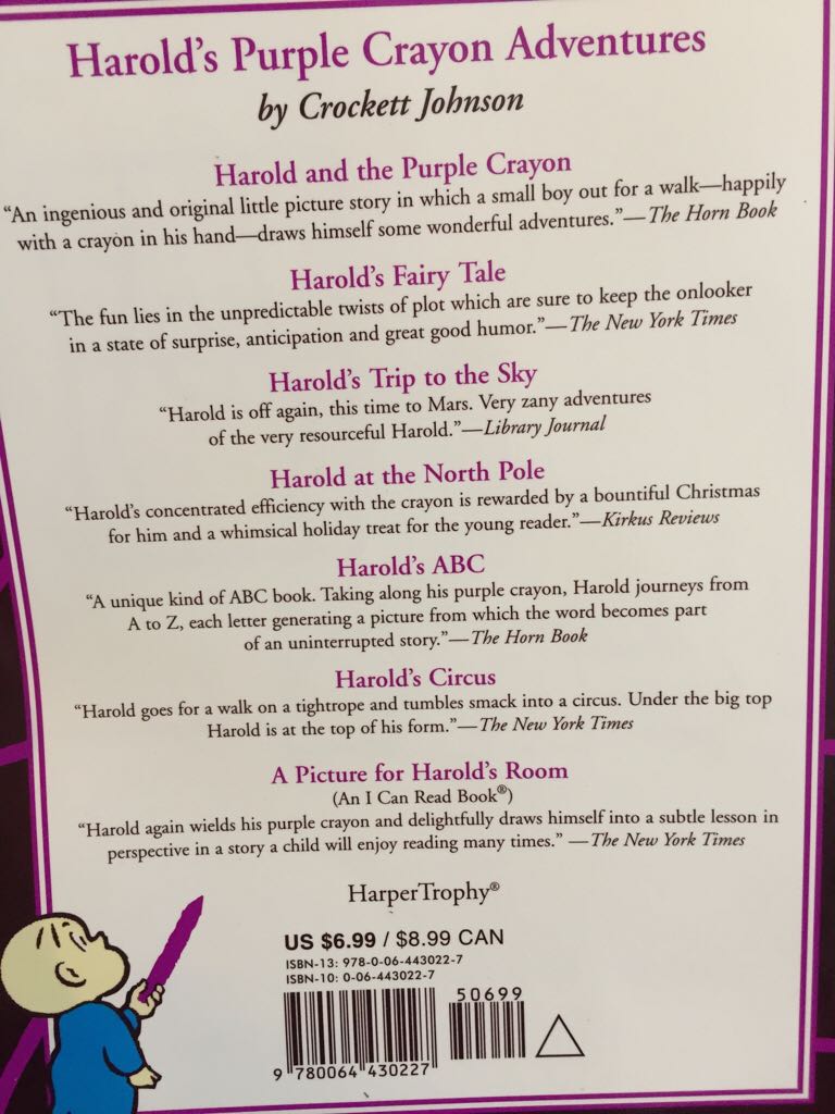 Harold and the Purple Crayon - Crockett Johnson (HarperCollinsPublishers - Paperback) book collectible [Barcode 9780064430227] - Main Image 2