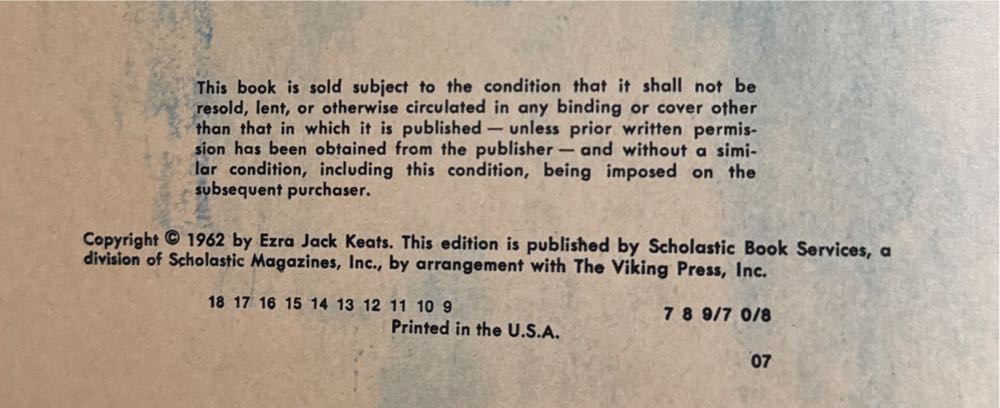 The Snowy Day - Ezra Jack Keats (Scholastic - Hardcover) book collectible [Barcode 9780670062591] - Main Image 3