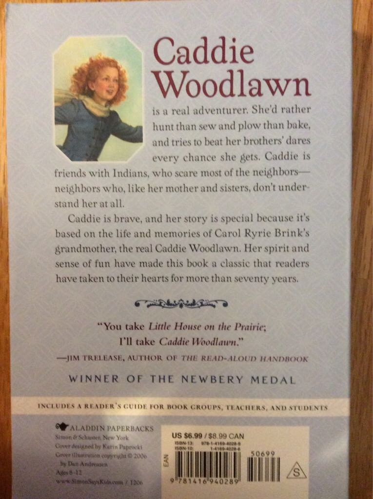 Caddie Woodlawn - Carol Ryrie Brink (Aladdin - Paperback) book collectible [Barcode 9781416940289] - Main Image 2