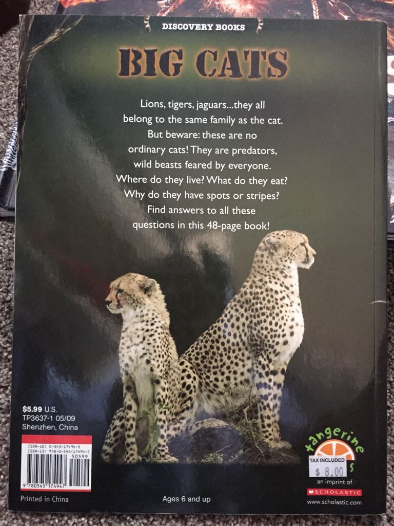 Big Cats - Seymour Simon book collectible [Barcode 9780545174947] - Main Image 2