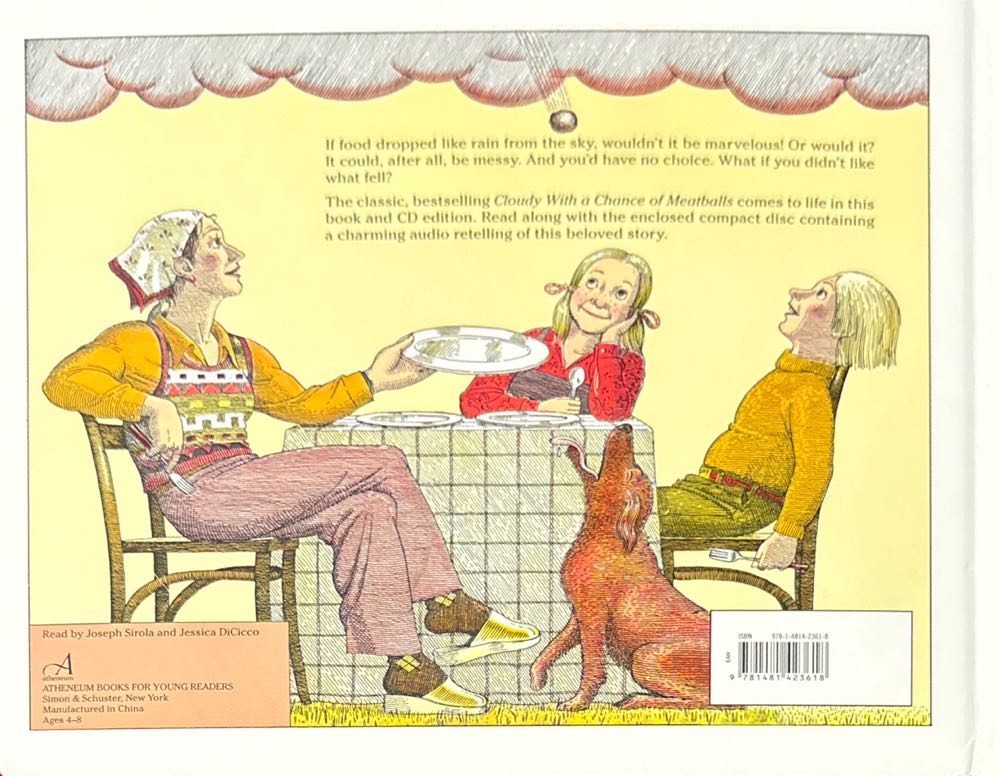 Cloudy With A Chance Of Meatballs - Judi Barrett (Atheneum Books - Hardcover) book collectible [Barcode 9781481423618] - Main Image 2