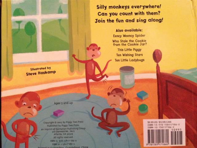 Eight Silly Monkeys Jumping on the Bed - - Steve Haskamp (Piggy Toes Press - Hardcover) book collectible [Barcode 9781581171860] - Main Image 2