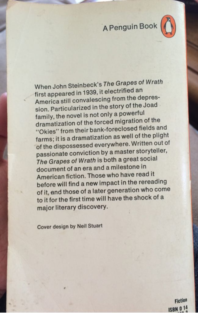 Grapes of Wrath - John Steinbeck (Viking Penguin Inc. - Paperback) book collectible [Barcode 9780140042399] - Main Image 2