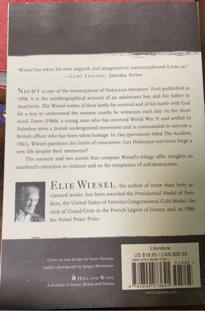 Night Trilogy, The - Elie Wiesel (Macmillan - Paperback) book collectible [Barcode 9780809073641] - Main Image 2
