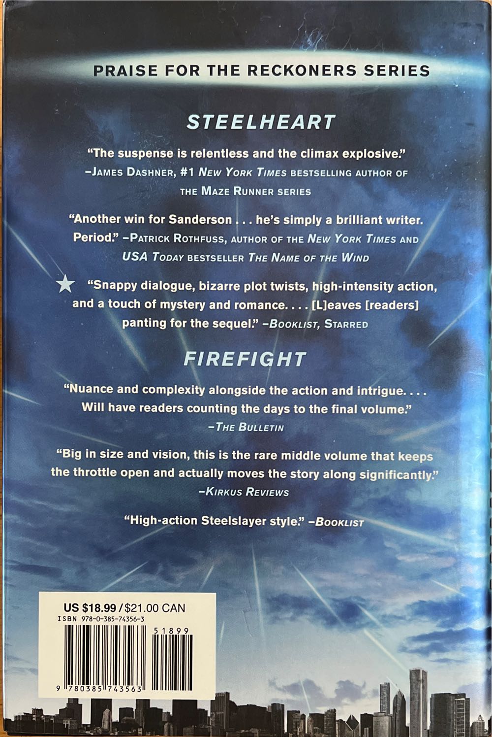 Steelheart - Brandon Sanderson (Delacorte Press - Hardcover) book collectible [Barcode 9780385743563] - Main Image 2