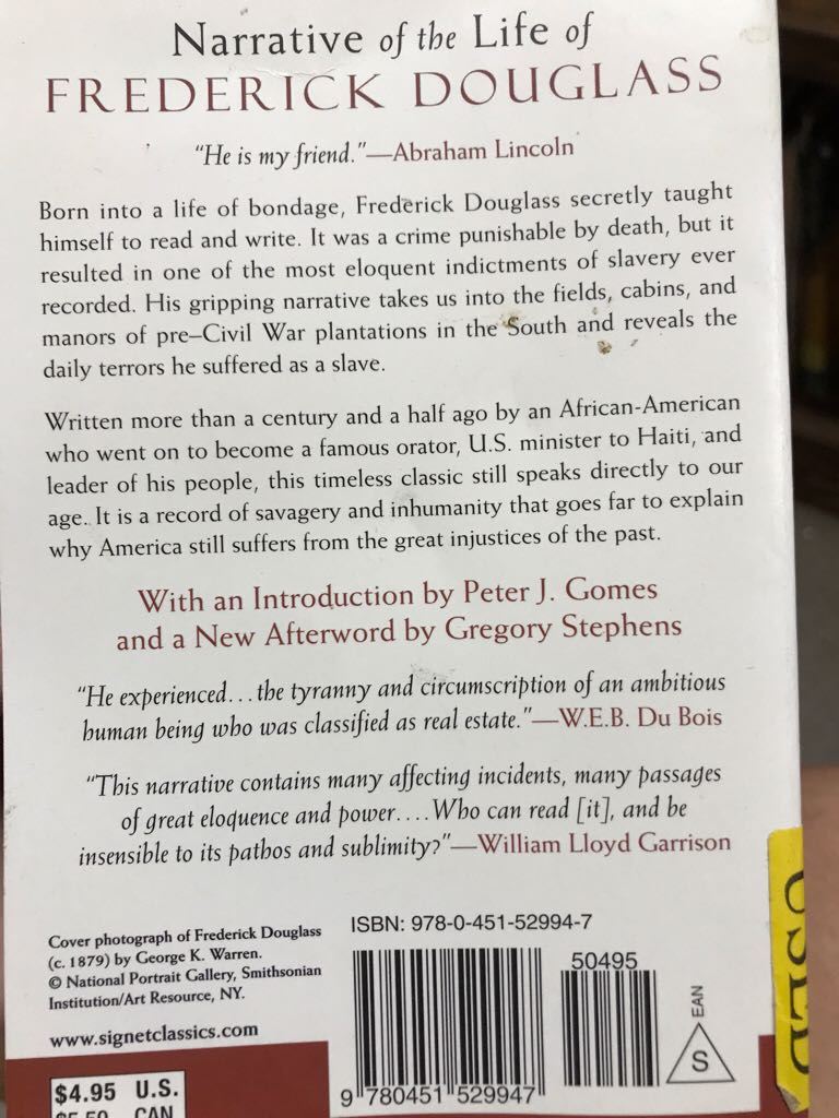 Narrative Of The Life Of Frederick Douglass - Frederick Douglass (Signet Classic - Paperback) book collectible [Barcode 9780451529947] - Main Image 2