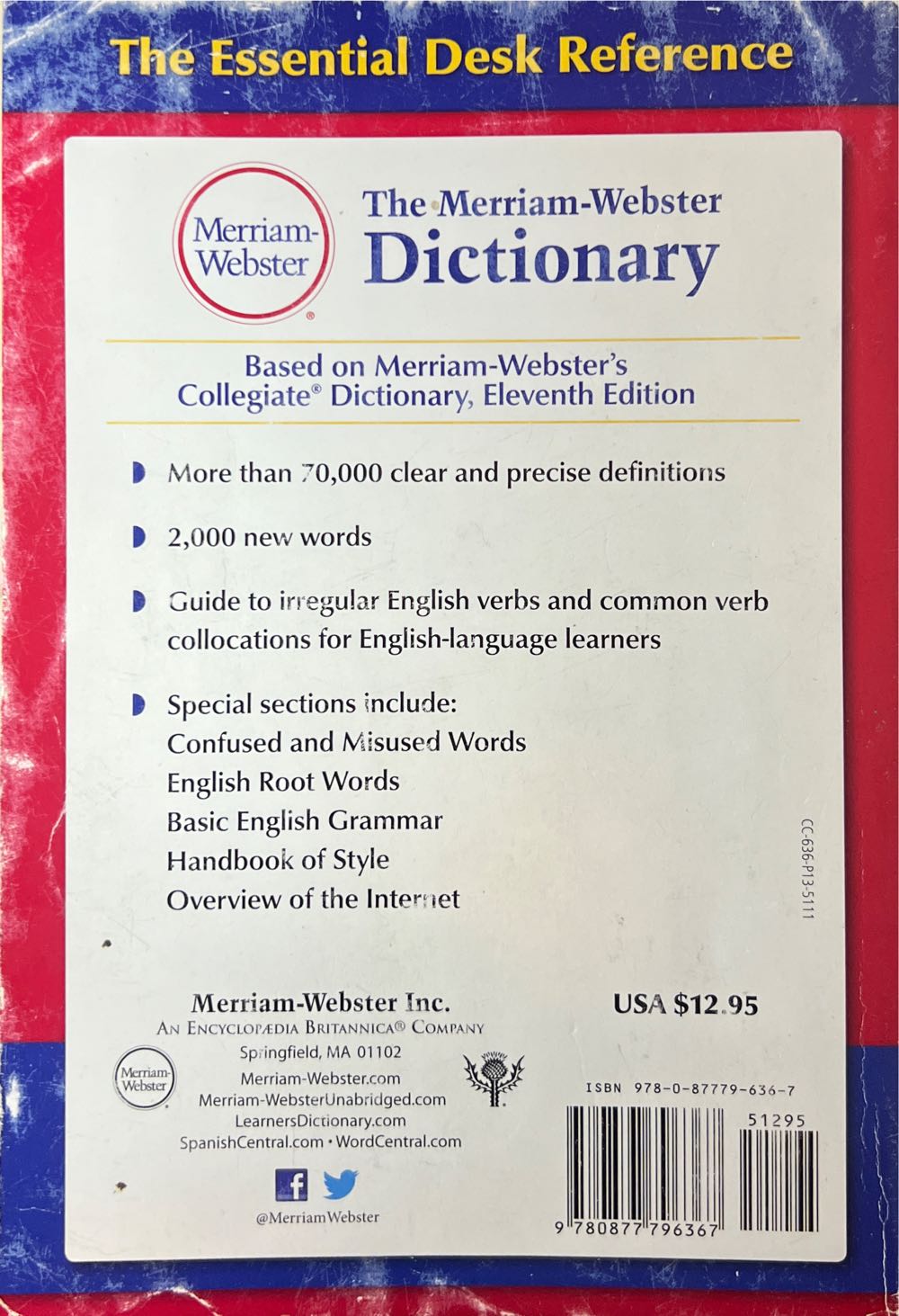 The Merriam-Webster dictionary. - Merriam-Webster (Merriam-Webster - Paperback) book collectible [Barcode 9780877796367] - Main Image 2
