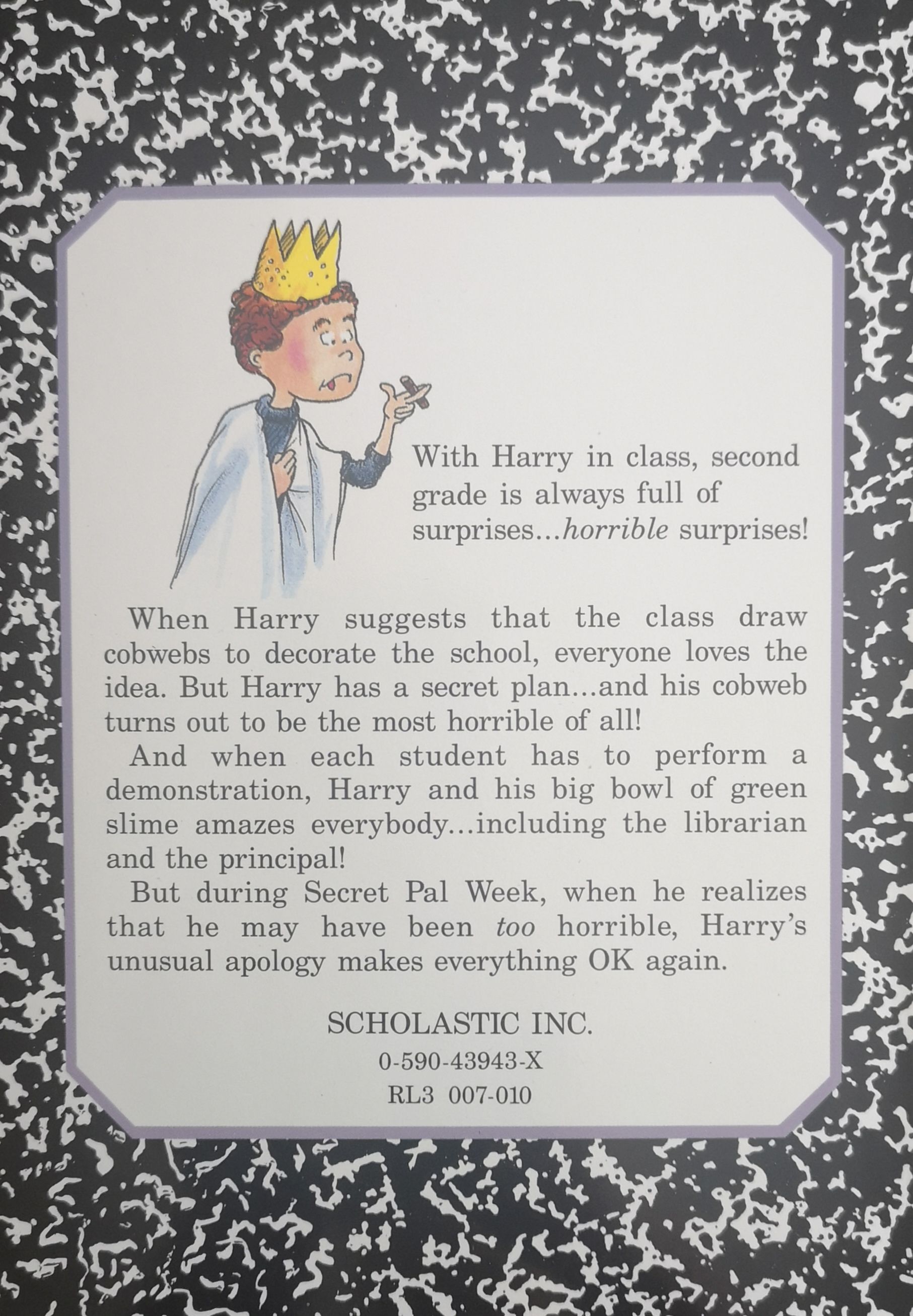 Horrible Harry and the green slime - Suzy Kline (Scholastic, Inc - Trade Paperback) book collectible [Barcode 9780590439435] - Main Image 2