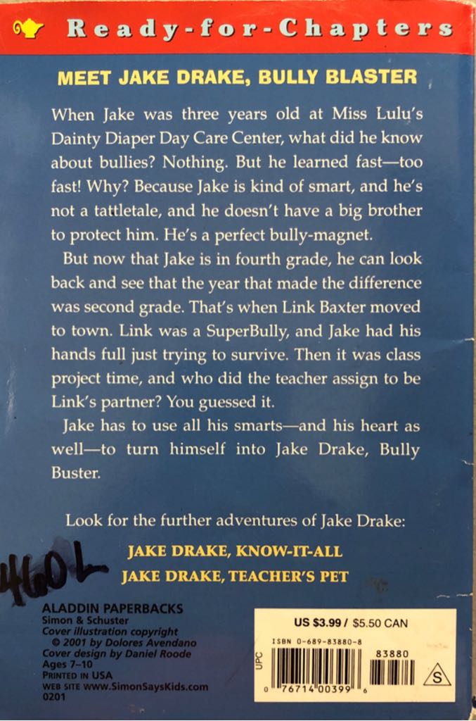 Jake Drake, Bully Buster - Andrew Clements (Aladdin) book collectible [Barcode 9780689838804] - Main Image 2