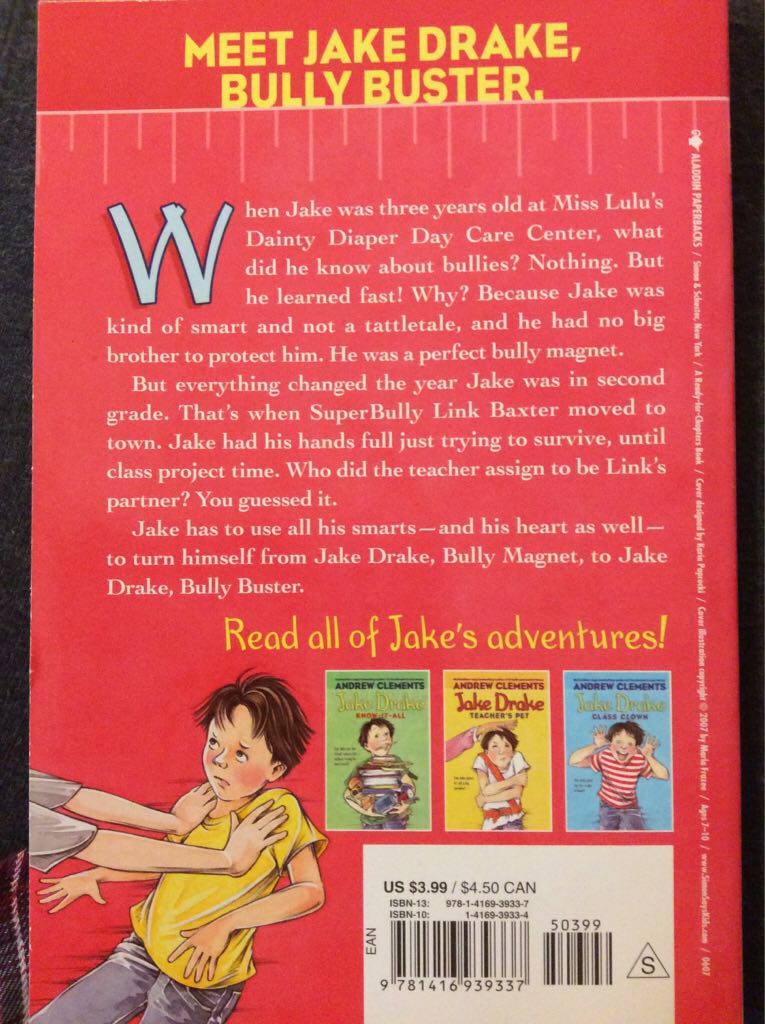 Jake Drake: Bully Buster - Andrew Clements (Aladdin Paperbacks - Paperback) book collectible [Barcode 9781416939337] - Main Image 2