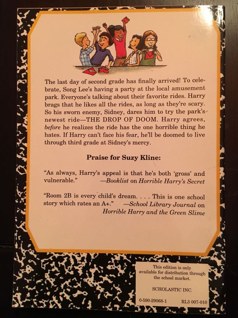 Horrible Harry And The Drop Of Doom - Suzy Kline (Scholastic - Paperback) book collectible [Barcode 9780590290685] - Main Image 2
