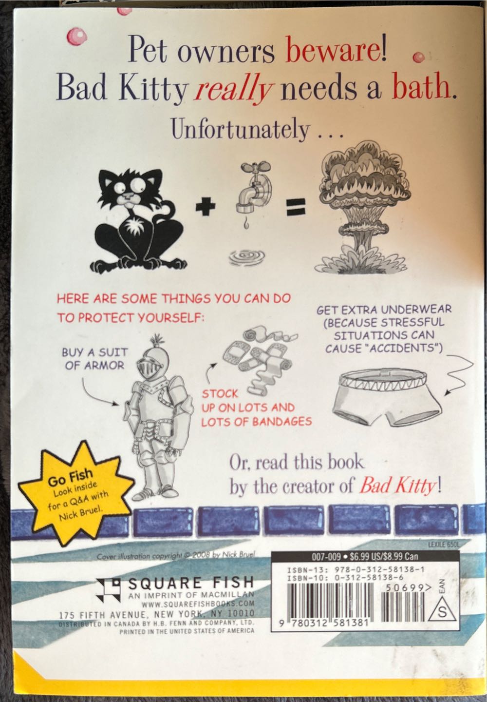 Bad Kitty Gets a Bath - nick bruel (Macmillan - Paperback) book collectible [Barcode 9780312581381] - Main Image 2