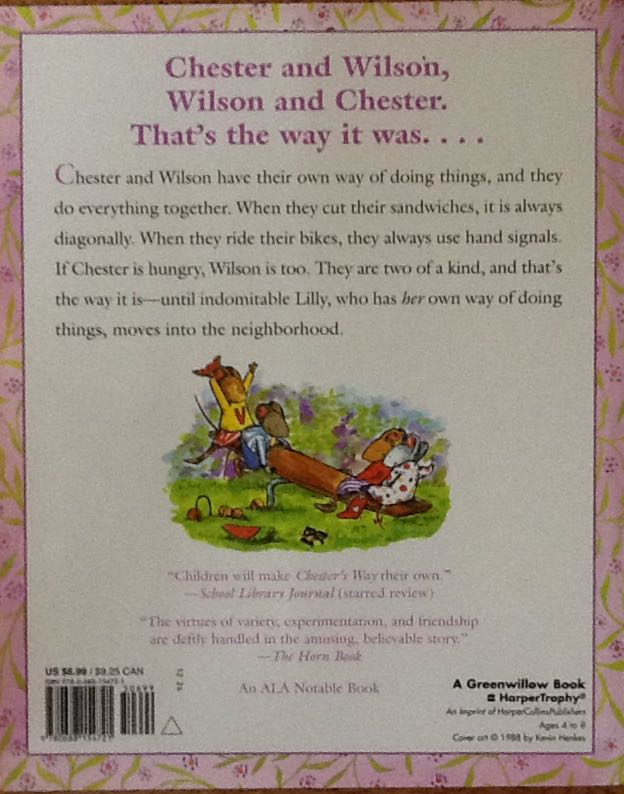 Chester’s Way - Kevin Henkes (Oxford University Press, USA - Paperback) book collectible [Barcode 9780688154721] - Main Image 2