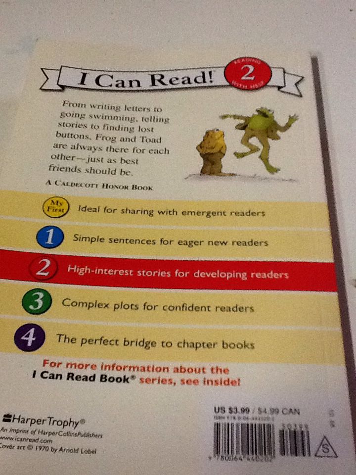 Frog and Toad Are Friends - Arnold Lobel (HarperCollins - Paperback) book collectible [Barcode 9780064440202] - Main Image 2
