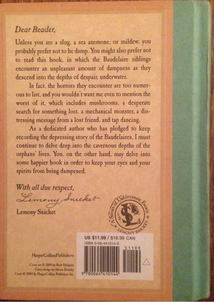 A Series of Unfortunate Events #11: The Grim Grotto - Lemony Snicket (HarperCollins - Hardcover) book collectible [Barcode 9780064410144] - Main Image 2
