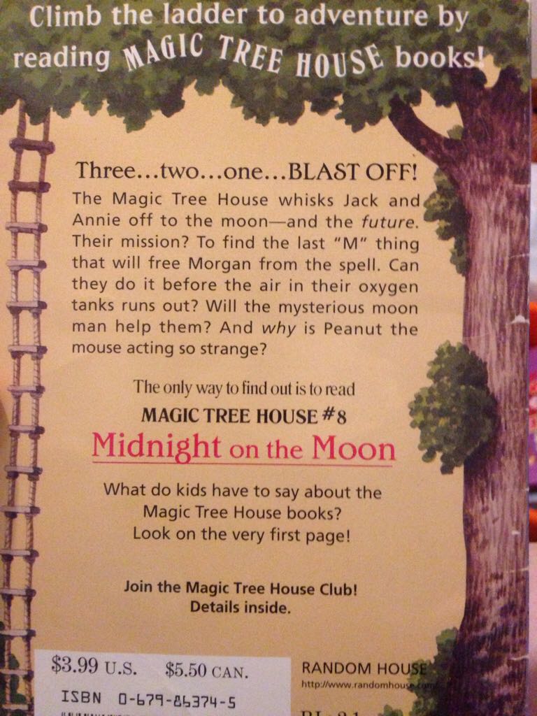 Magic Tree House #8: Midnight On The Moon - Mary Pope Osborne (Scholastic Inc. - Paperback) book collectible [Barcode 9780590988254] - Main Image 2