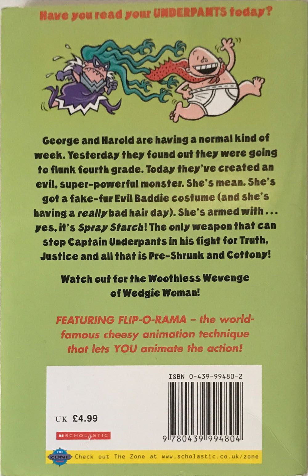 Captain Underpants And The Wrath Of The Wicked Wedgie Woman - Dav Pilkey book collectible [Barcode 9780439994804] - Main Image 2